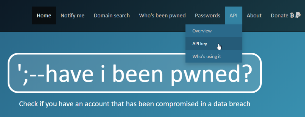 HaveIBeenPawned API fraud prevention