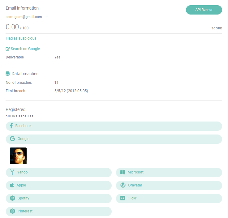 SEON Intelligence Tool - Email Lookup tool to check data breaches