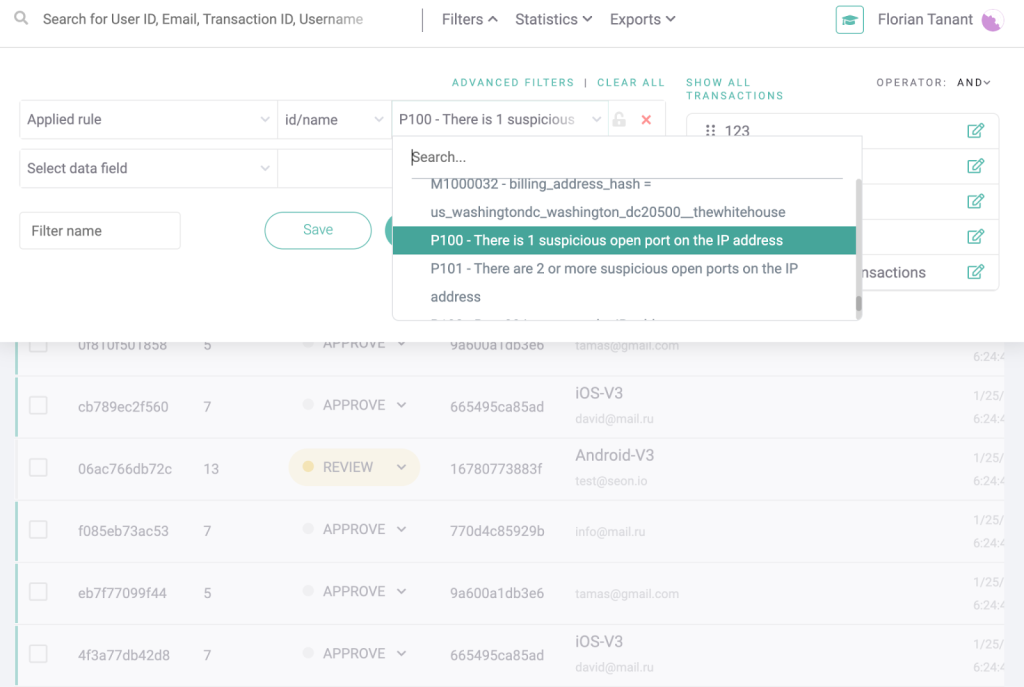 Example How to Check IP Address on SEON