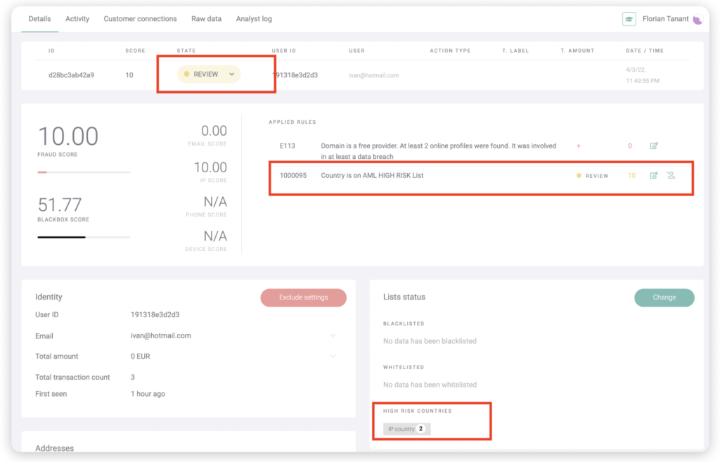 AML high risk country list rule