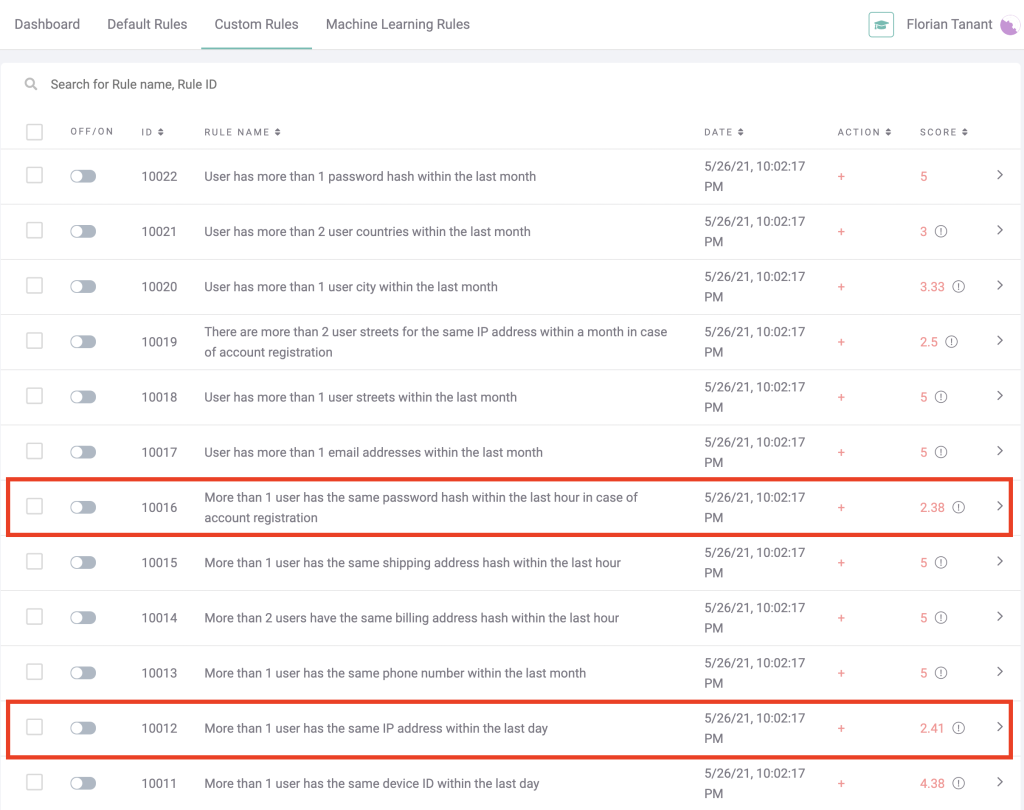 referral fraud velocity rules