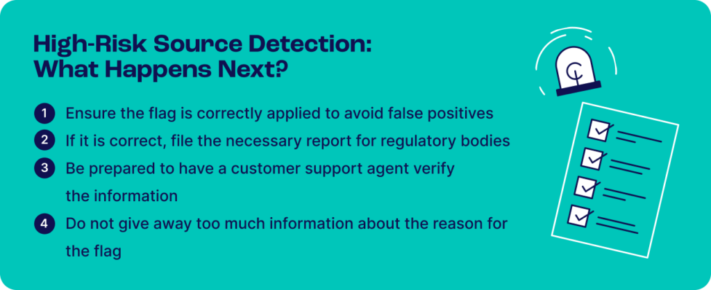 steps to follow after detecting high risk sources