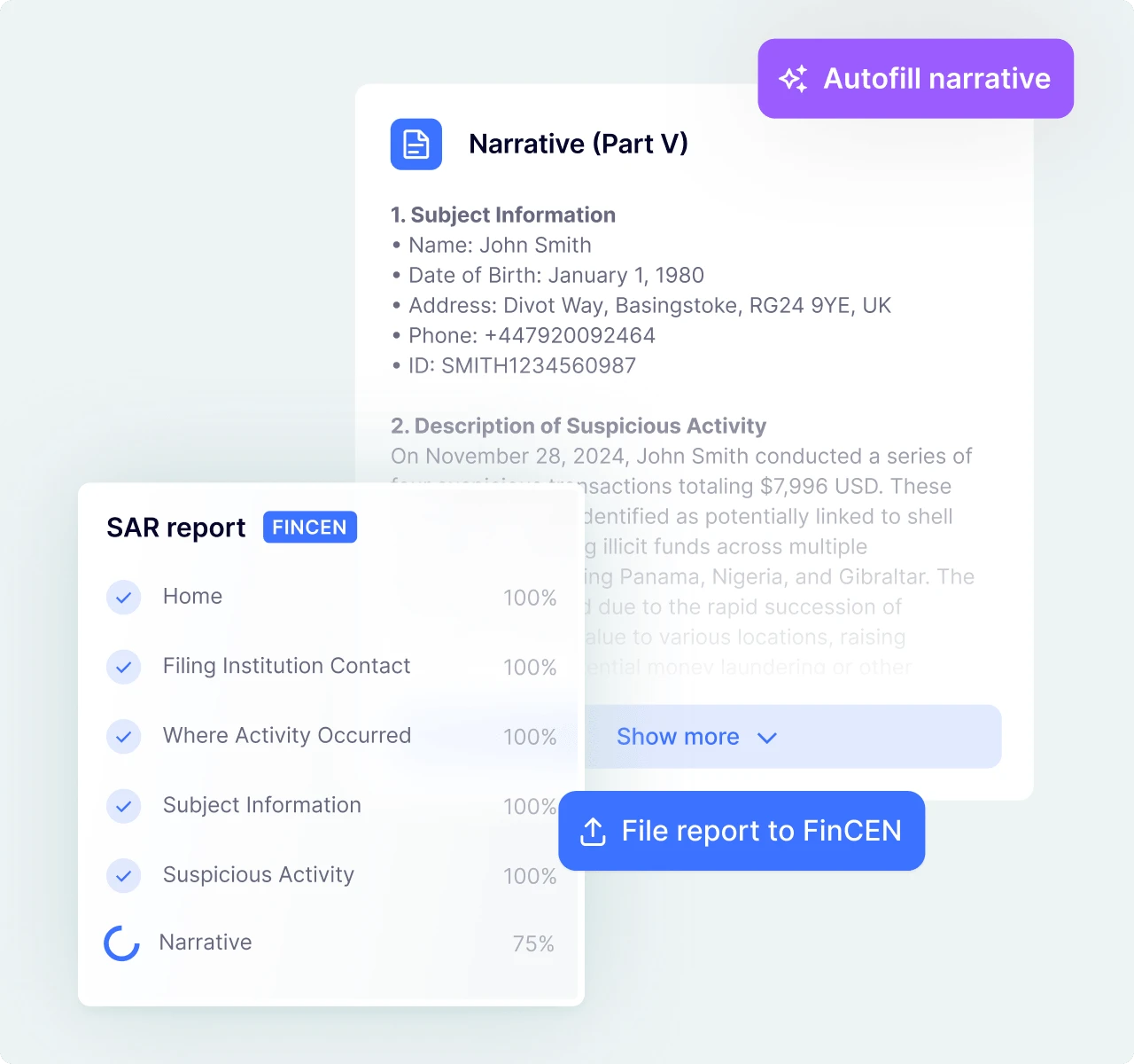 SEON's AML transaction monitoring solution for investigations and SAR filing